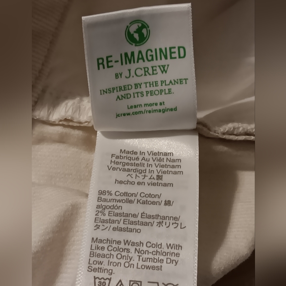 J. Crew Re- Imagined Women Sz30P Ivory Straight Leg Corduroy Pants - Picture 7 of 13